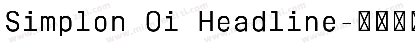 Simplon Oi Headline字体转换